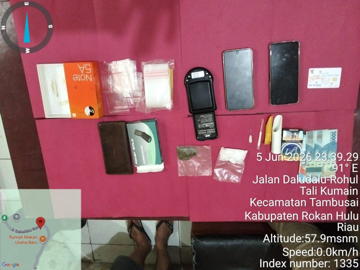 *Polsek Tambusai Tangkap Pengedar Sabu dan Ganja, Amankan Barang Bukti 24,68 Gram*
