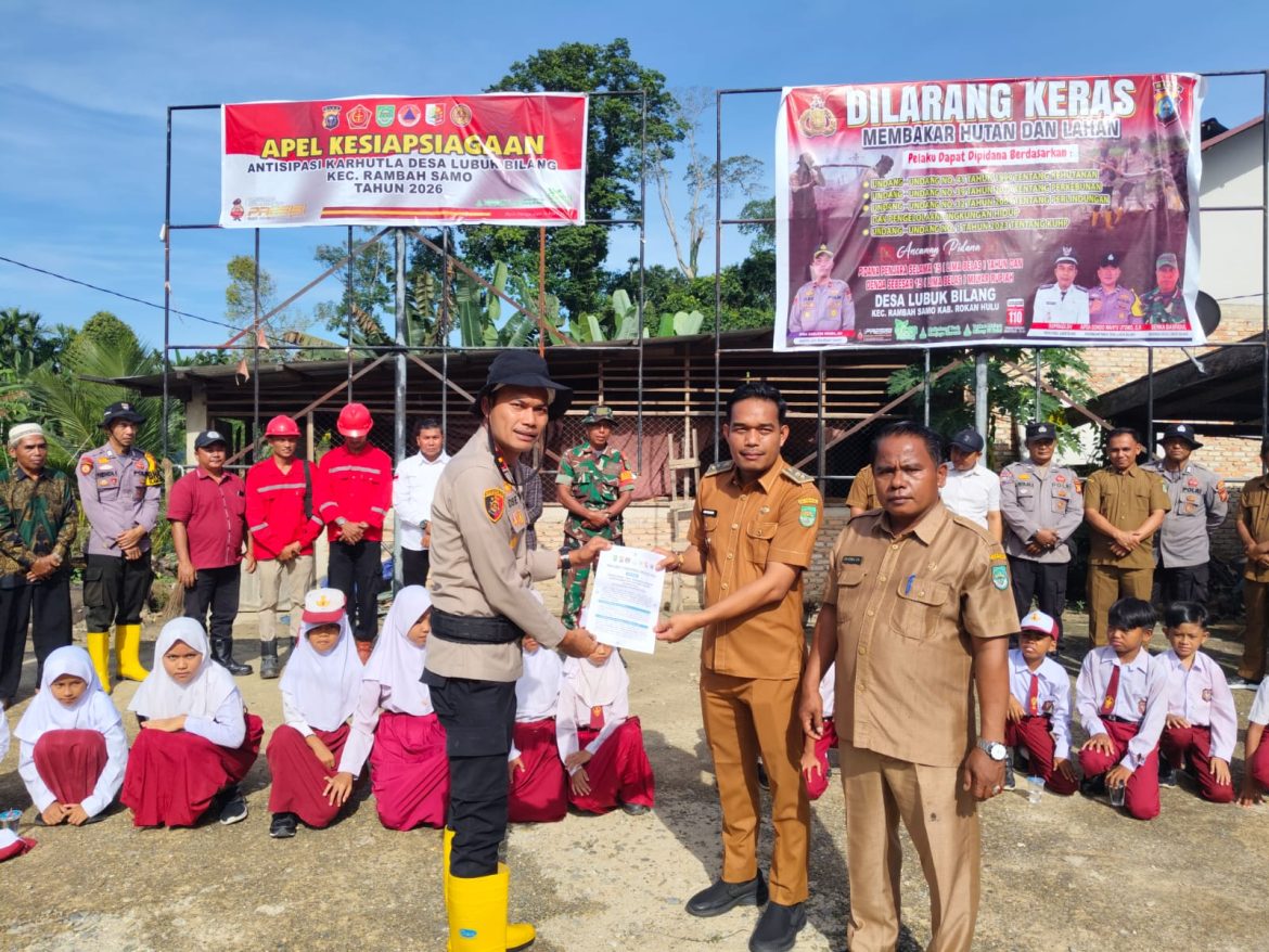 Apel Siaga Karhutla di Lubuk Bilang, Kapolsek Rambah Samo Tegaskan Komitmen Zero Titik Api Tahun 2026*
