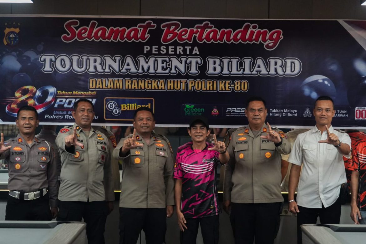 Turnamen Biliar HUT Bhayangkara ke-80 Resmi Dibuka, Polres Rokan Hulu Ajak Generasi Muda Jauhi Narkoba dan Judi Online