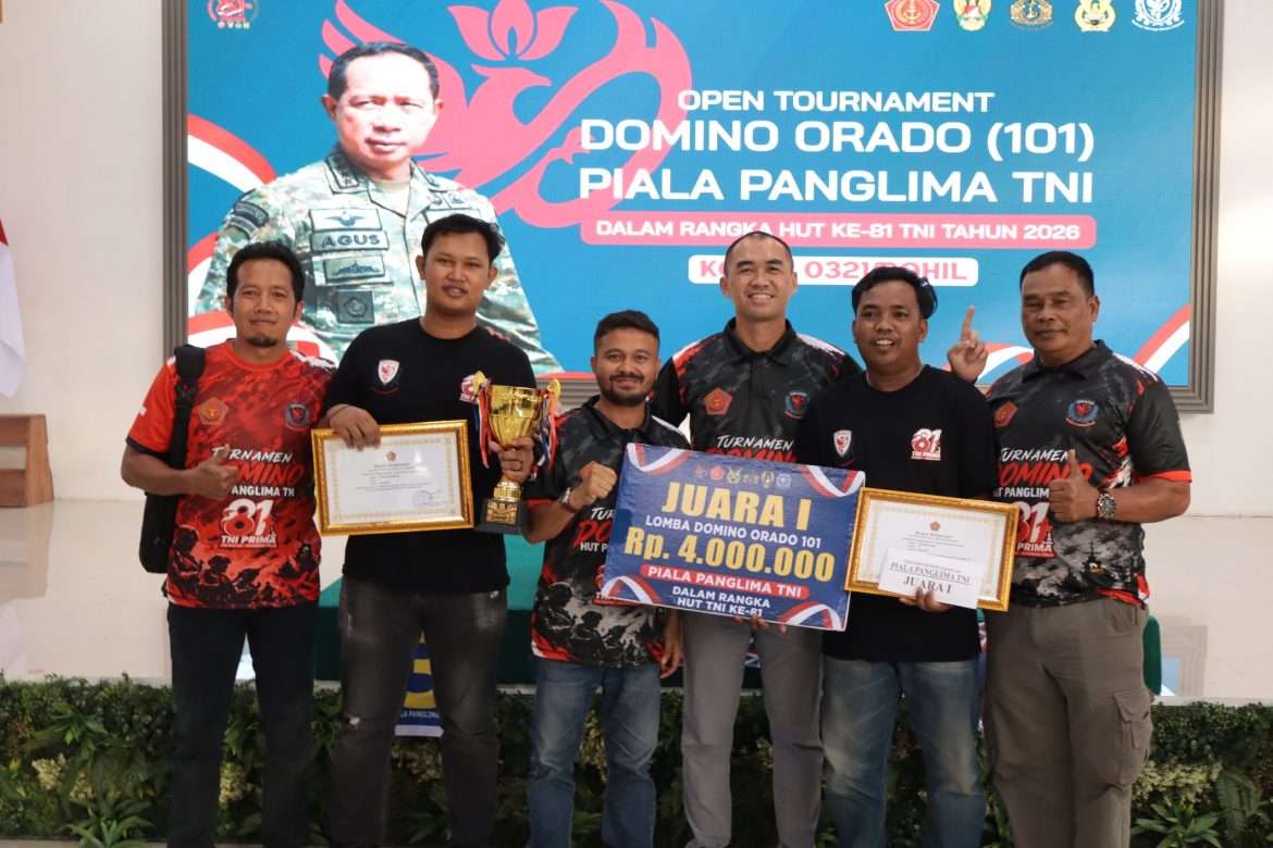 Kodim 0321/Rohil gelar Open Tournament Domino Orado Piala Panglima TNI Semarakkan HUT TNI ke-81