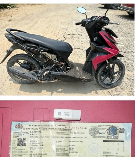 Motor Hilang dari Teras Konter HP, Polsek Bonai Darussalam Berhasil Tangkap Pelaku hingga ke Kandis