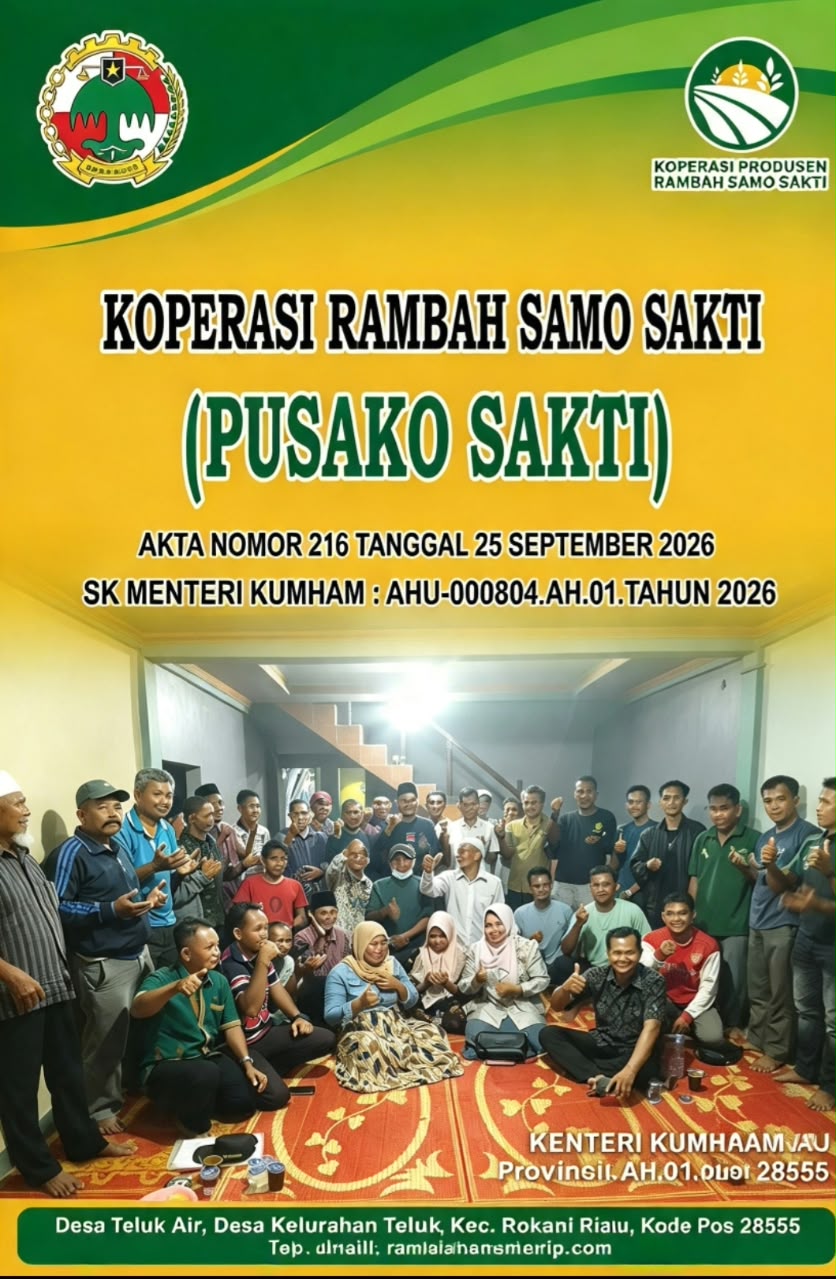 KANTOR KOPERASI PRODUSEN PUSAKO SAKTI RAMBAH SAMO RESMI BERDIRI, SIAP PERKUAT EKONOMI MASYARAKAT