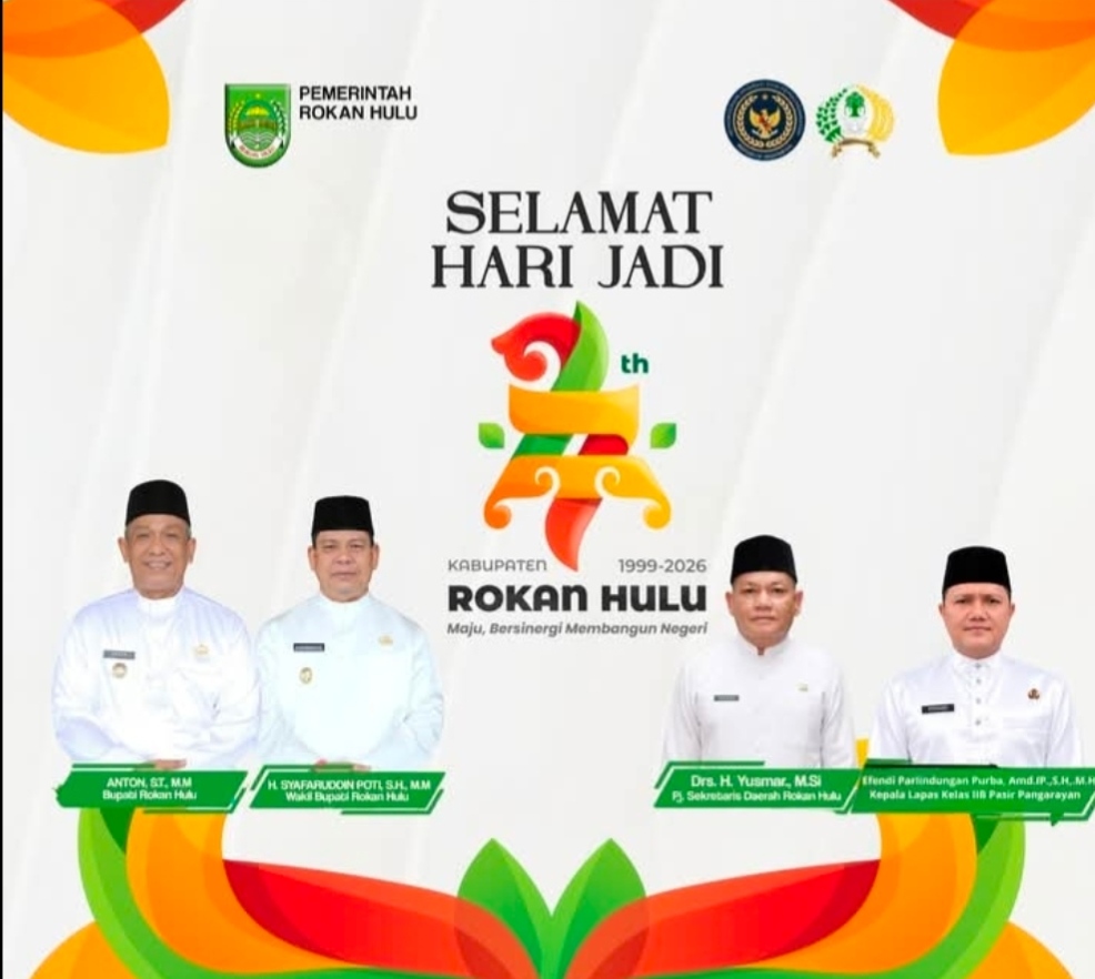 Selamat Hari Jadi Kabupaten Rokan Hulu ke-27! Seribusuluk, Negeri Bermarwah, mari terus bersatu membangun Rokan Hulu yang maju, sejahtera, dan berdaya saing. Semoga Rokan Hulu semakin berkembang, masyarakatnya semakin sejahtera, serta adat dan budaya tetap lestari. Rokan Hulu Maju, Rakyat Sejahtera! 🇮🇩